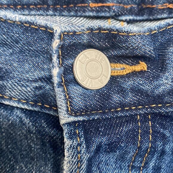 Rebecca Taylor La Vie Straight Leg Jeans Frayed Hem Size 27 - Picture 6 of 8